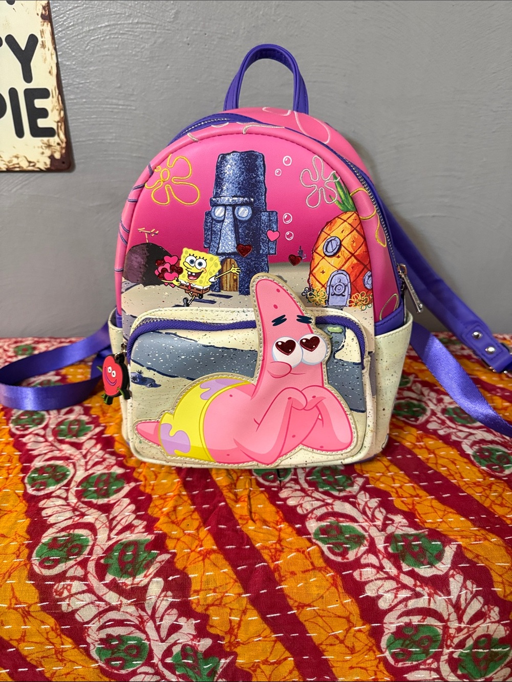 Loungefly Pink & Purple SpongeBob Patrick Star Mini Backpack